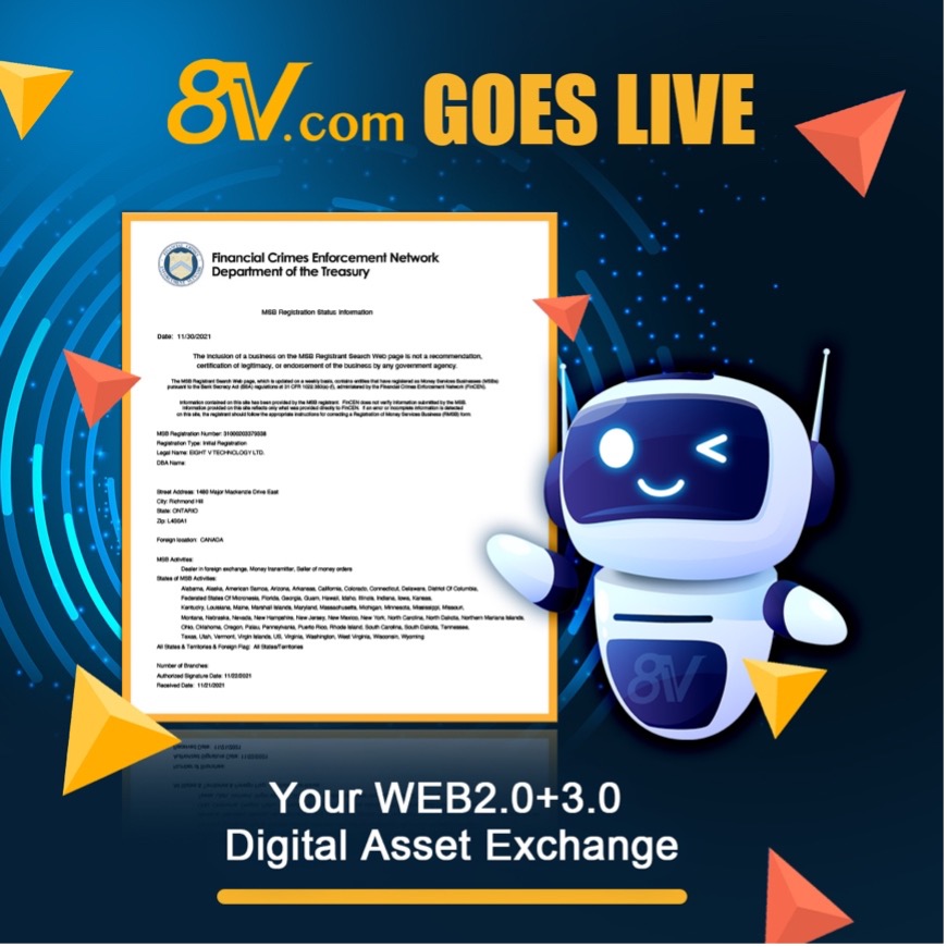 8V.com Goes Live – a WEB2.0+3.0 Digital Asset Exchange