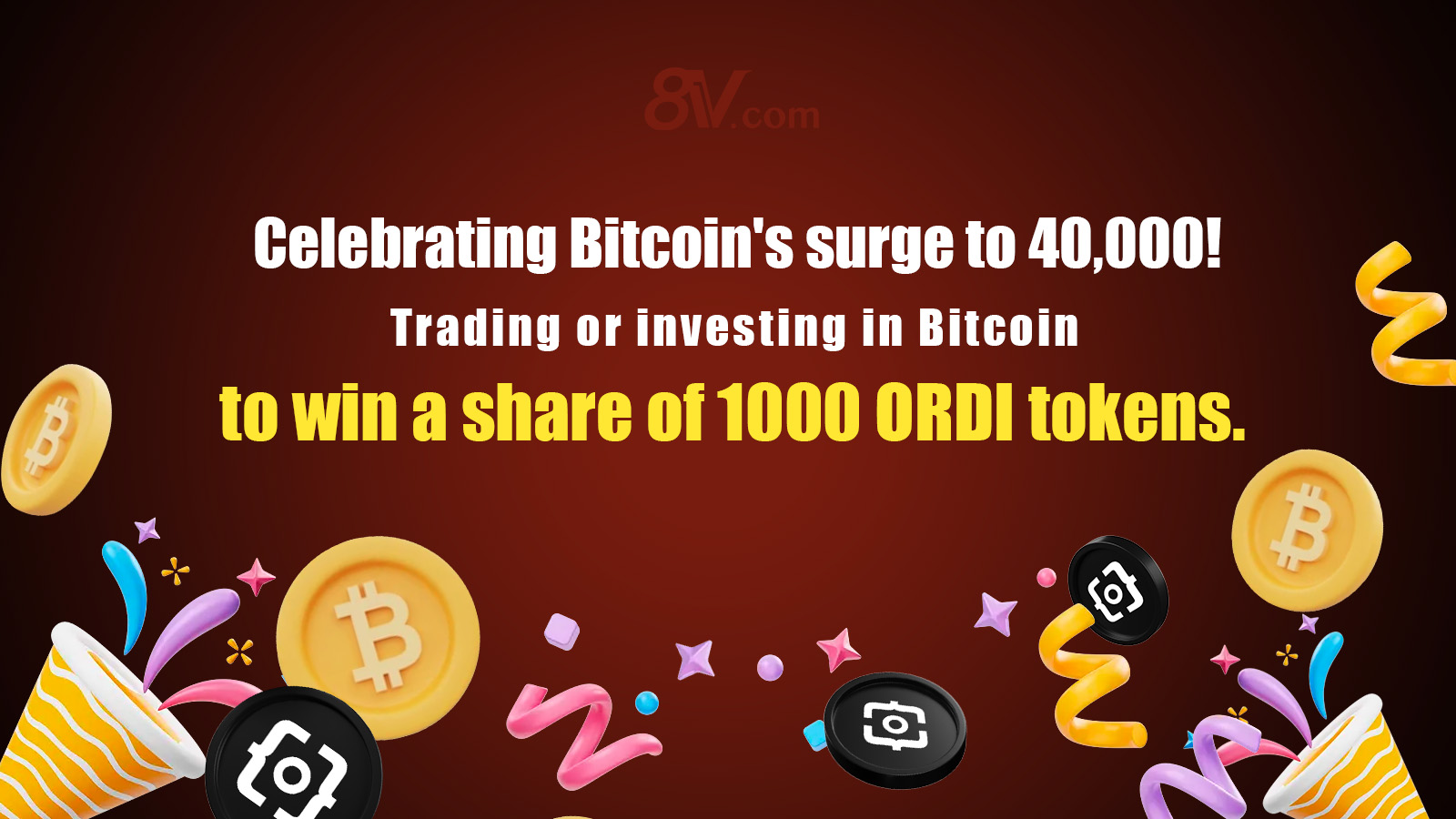 BTC at 40,000! Auto-invest BTC to win a Share of 1000 ORDI