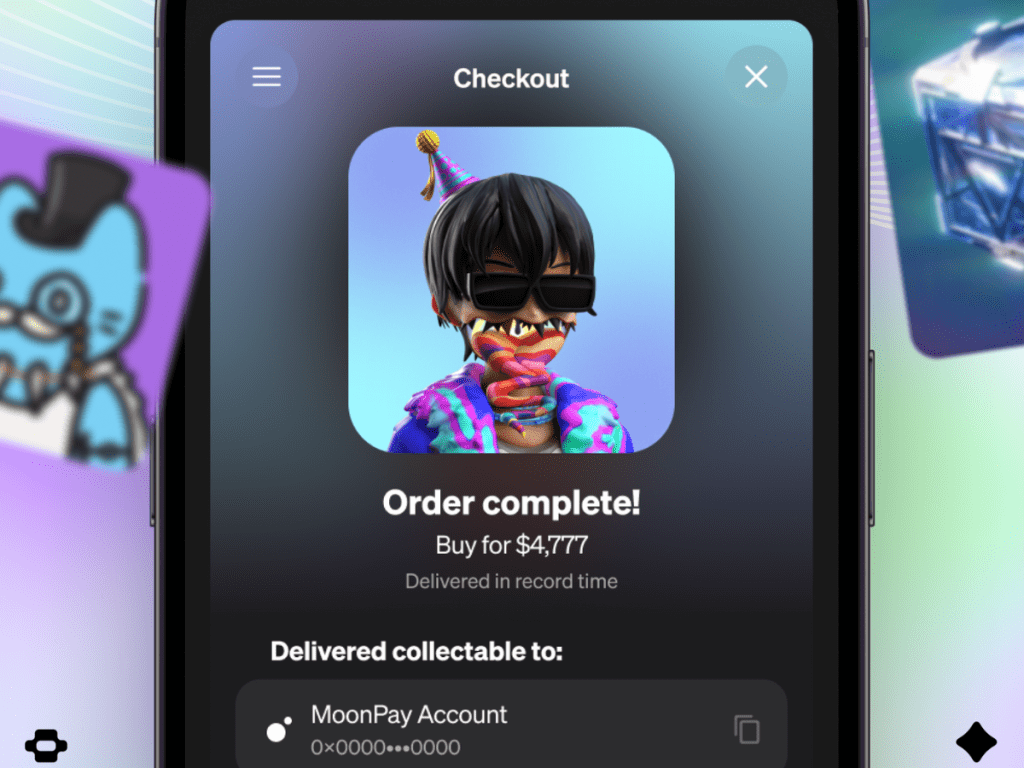 MoonPay Checkout 強化用戶購買 NFT 體驗，無須燃料費、無錢包購買功能