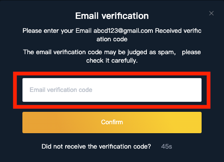 Screenshot of 8V exchange website register page email verification interface with enter verification code highlighted