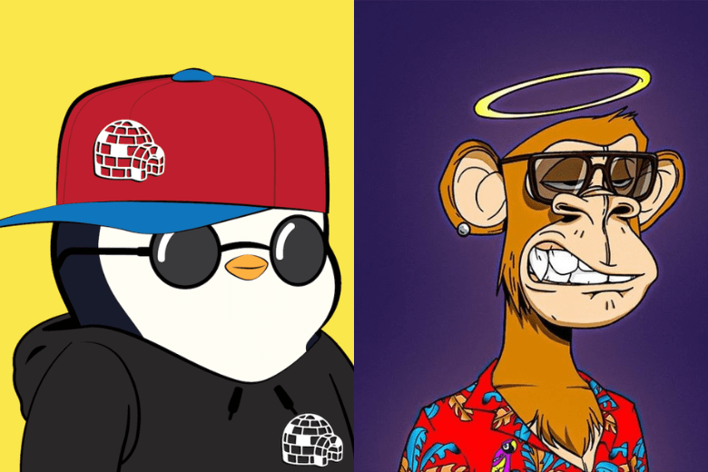 以太坊NFT交易量逼近年度新高,Pudgy Penguins市值第三緊追無聊猿