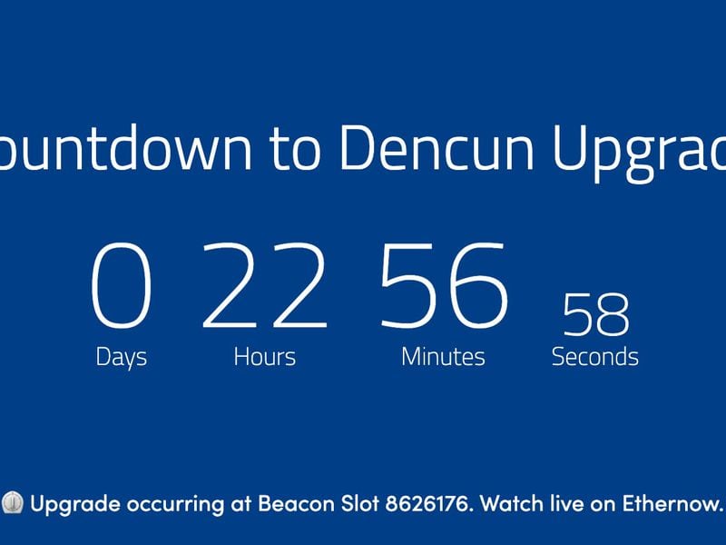Ethereum Blockchain Counts Down to ‘Dencun’ Upgrade, Set to Reduce Fees