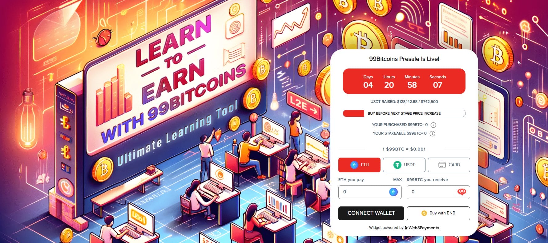 99Bitcoins代币推出“学习即赚钱”加密货币预售　下一个BRC-20项目将会爆发吗？