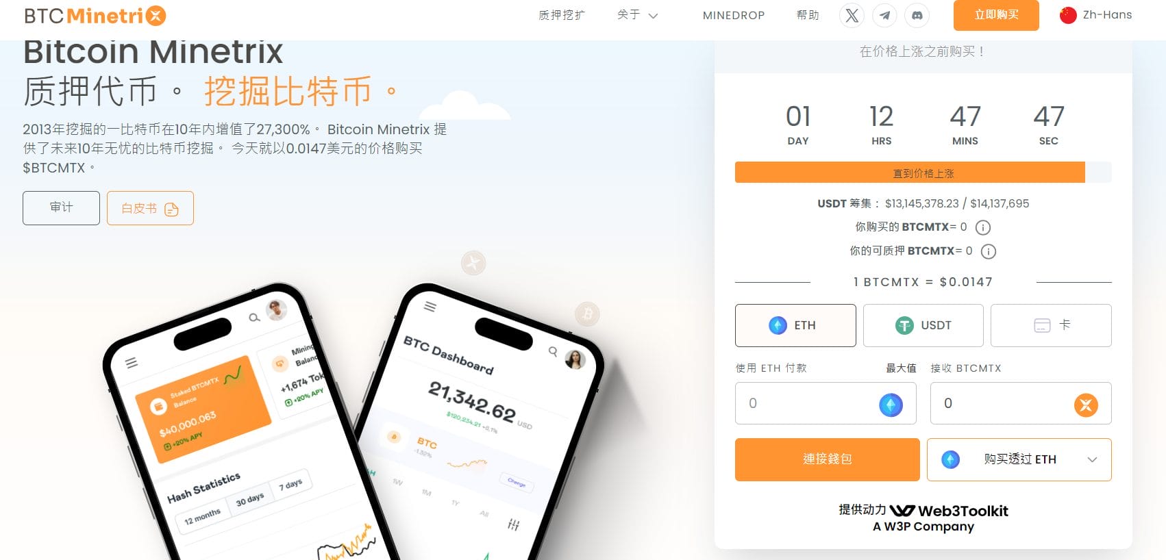 最后机会购买Bitcoin Minetrix 　1300万美元预售将于4月25日结束！