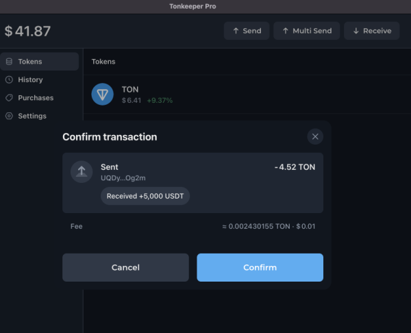 ​「點擊就有五千鎂？」危險 TON 錢包釣魚！錢包顯示假收款資訊，誘騙轉入 TON 資產