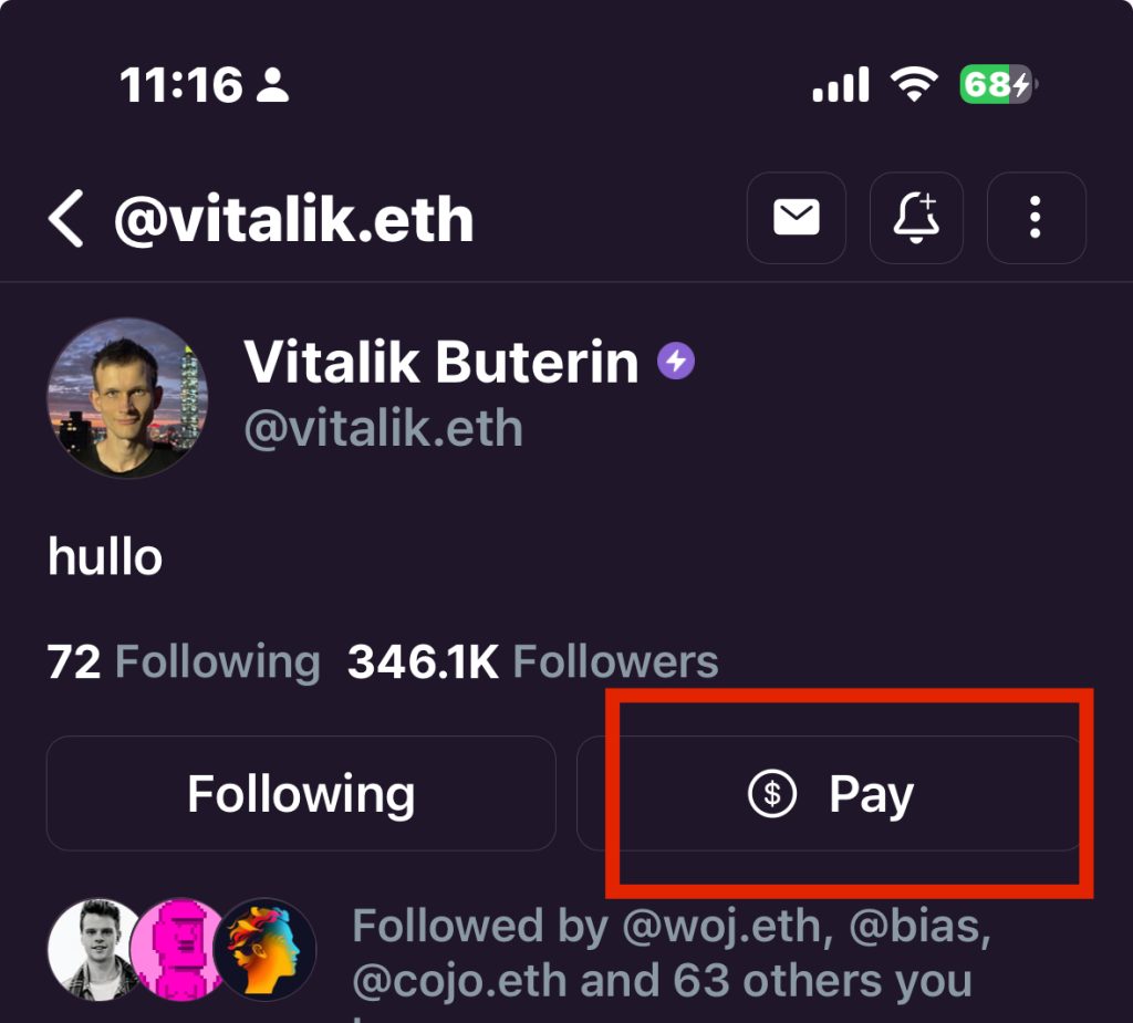 ​Warpcast 推出一鍵支付 USDC 功能，點擊收款方就能支付