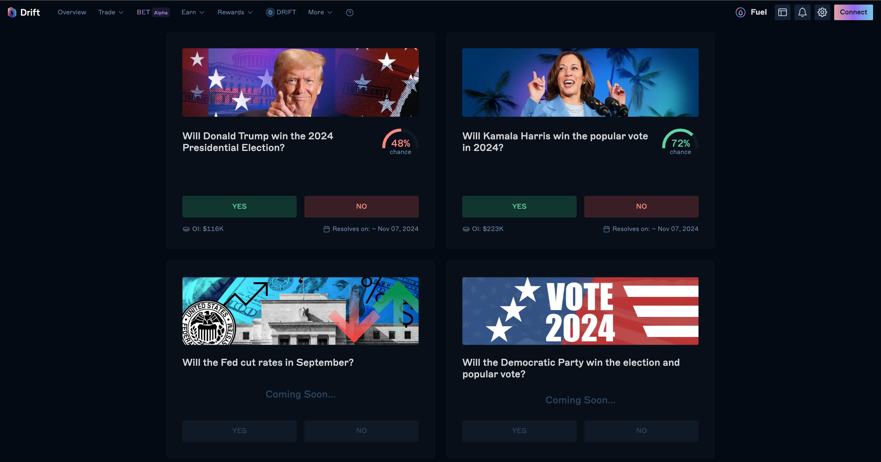​Solana衍生品交易平台Drift推出預測市場BET，持有賭注還能有收益？
