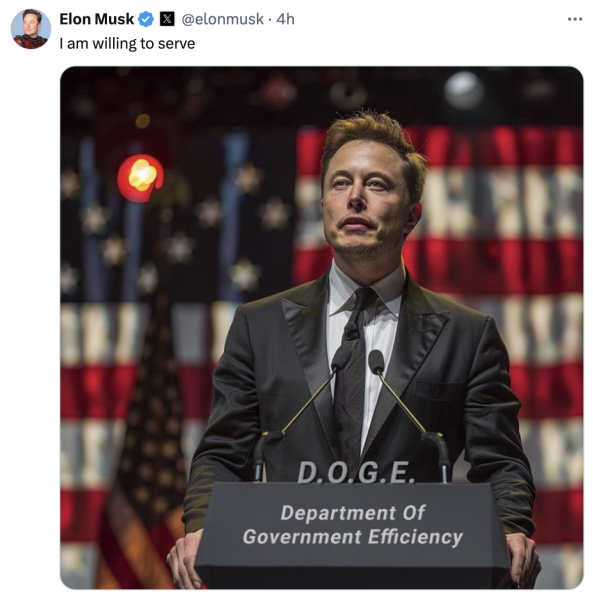 ​川普提議任命馬斯克進入內閣，馬斯克：我願意