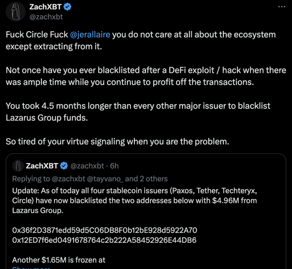 ​Circle 強力官宣總部移師紐約市，鏈上偵探 Zach 爆粗口唾棄 Circle
