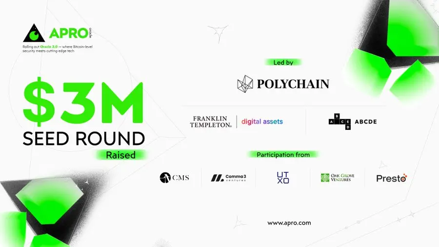 比特币生态预言机 APRO Oracle 完成 300 万美元种子轮融资，Polychain 等领投