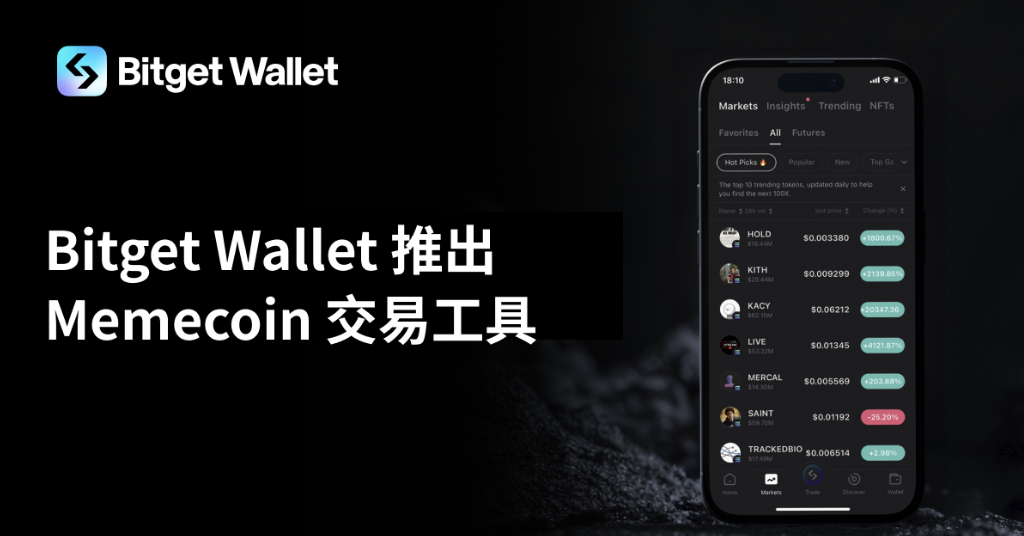 ​Bitget Wallet 推出 Memecoin 交易工具！助力 Solana 用戶抓住市場機遇