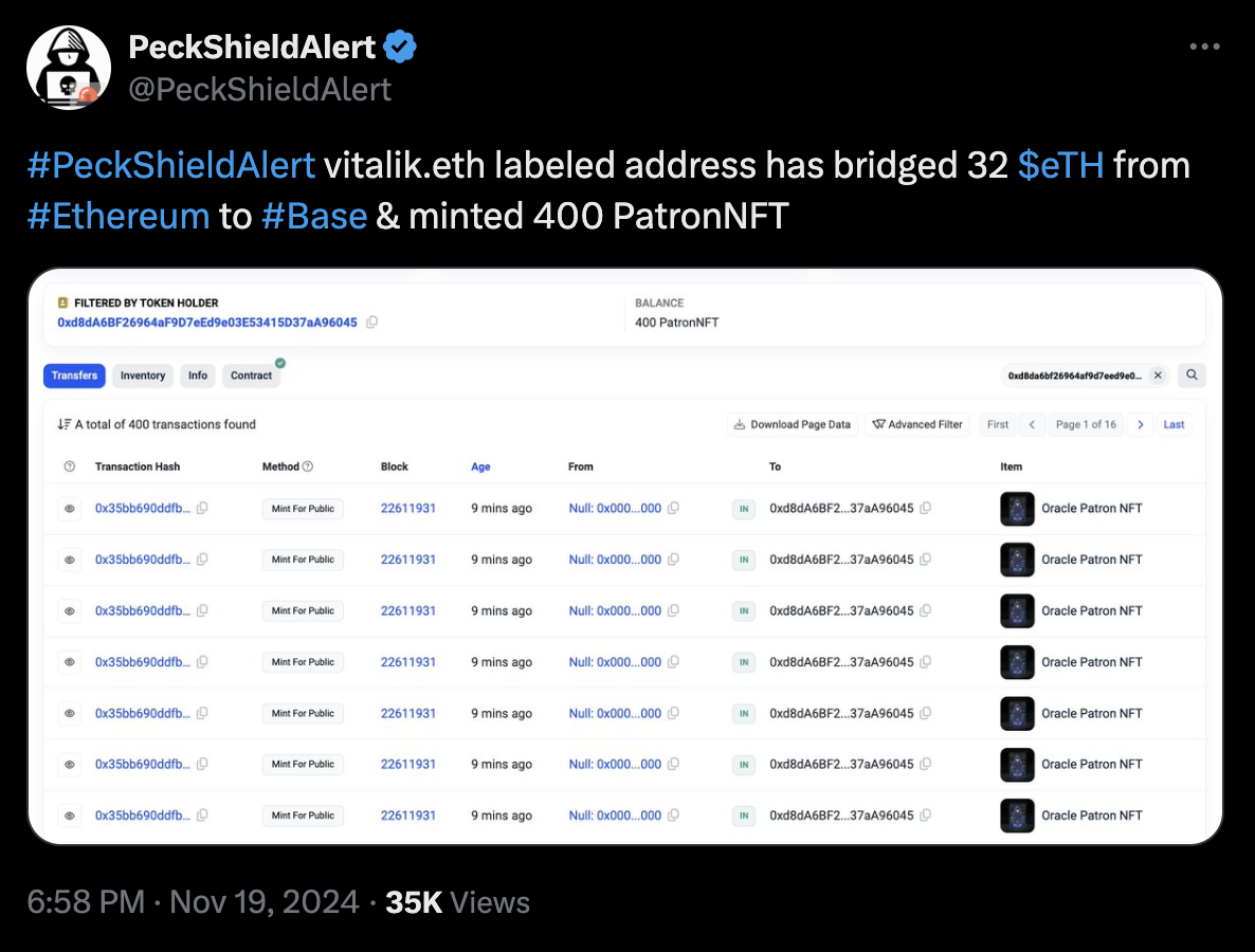 ​預測市場 Truemarkets NFT 大賣並籌得 4 百萬鎂，Vitalik 花 10 萬鎂買 400 枚 NFT