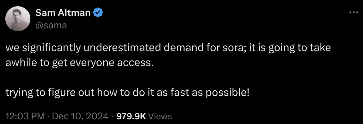 ChatGPT 停機影響三億人!OpenAI 對外保證系統穩定性,Sam Altman:低估 Sora 需求