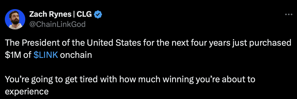 川普加密專案 WLF 砸三千萬鎂買幣!ETH 上漲 7%、AAVE、LINK 暴漲 30%