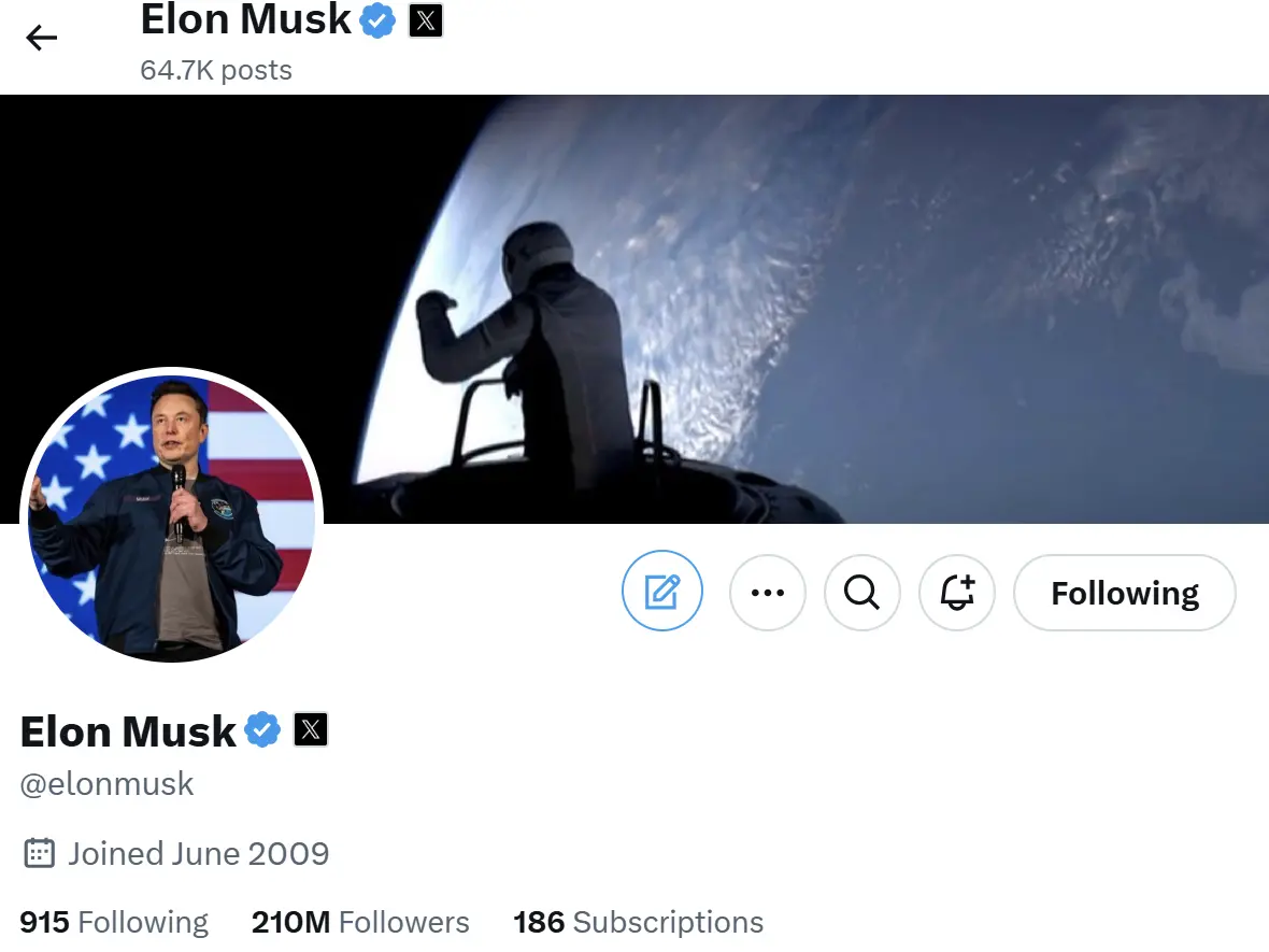马斯克已将 X 平台昵称改回 “Elon Musk”