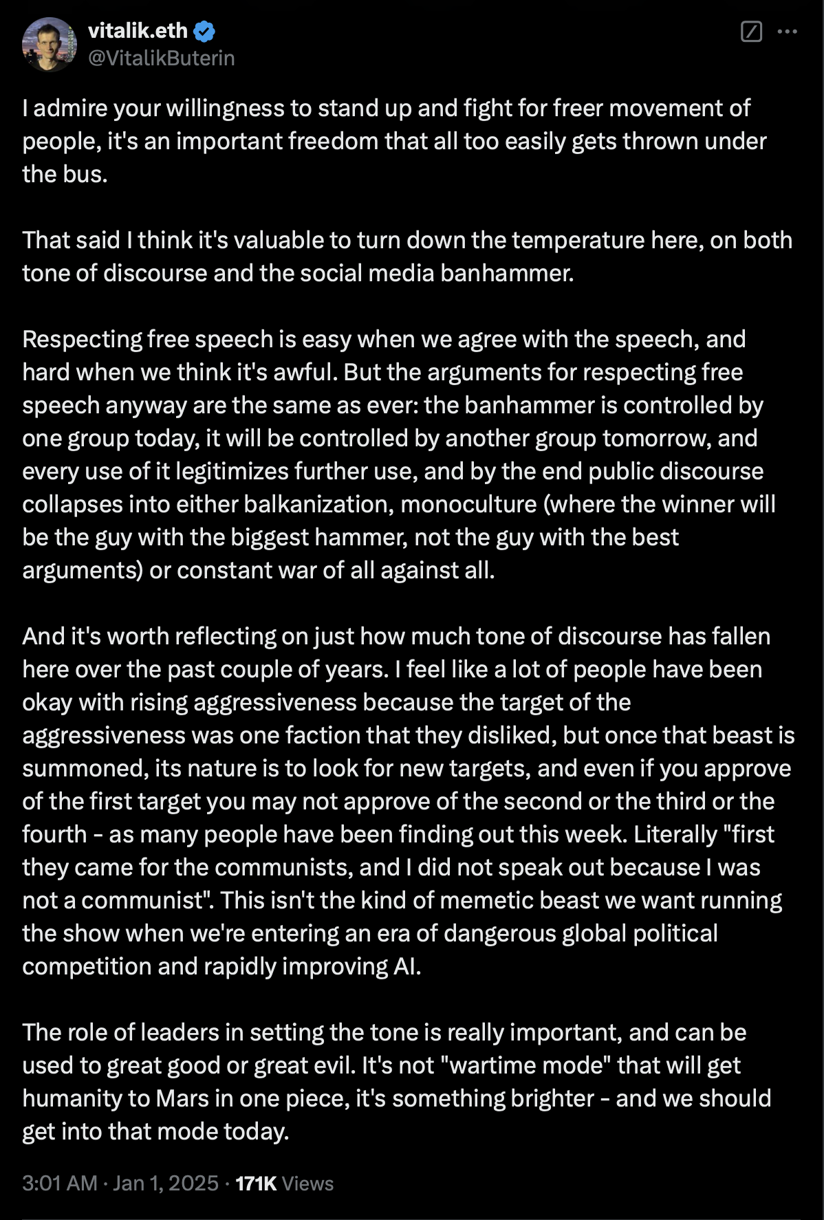 以太坊創辦人批評 Vitalik 馬斯克 H-1B 激進言論:別濫用話語權,請更加開明