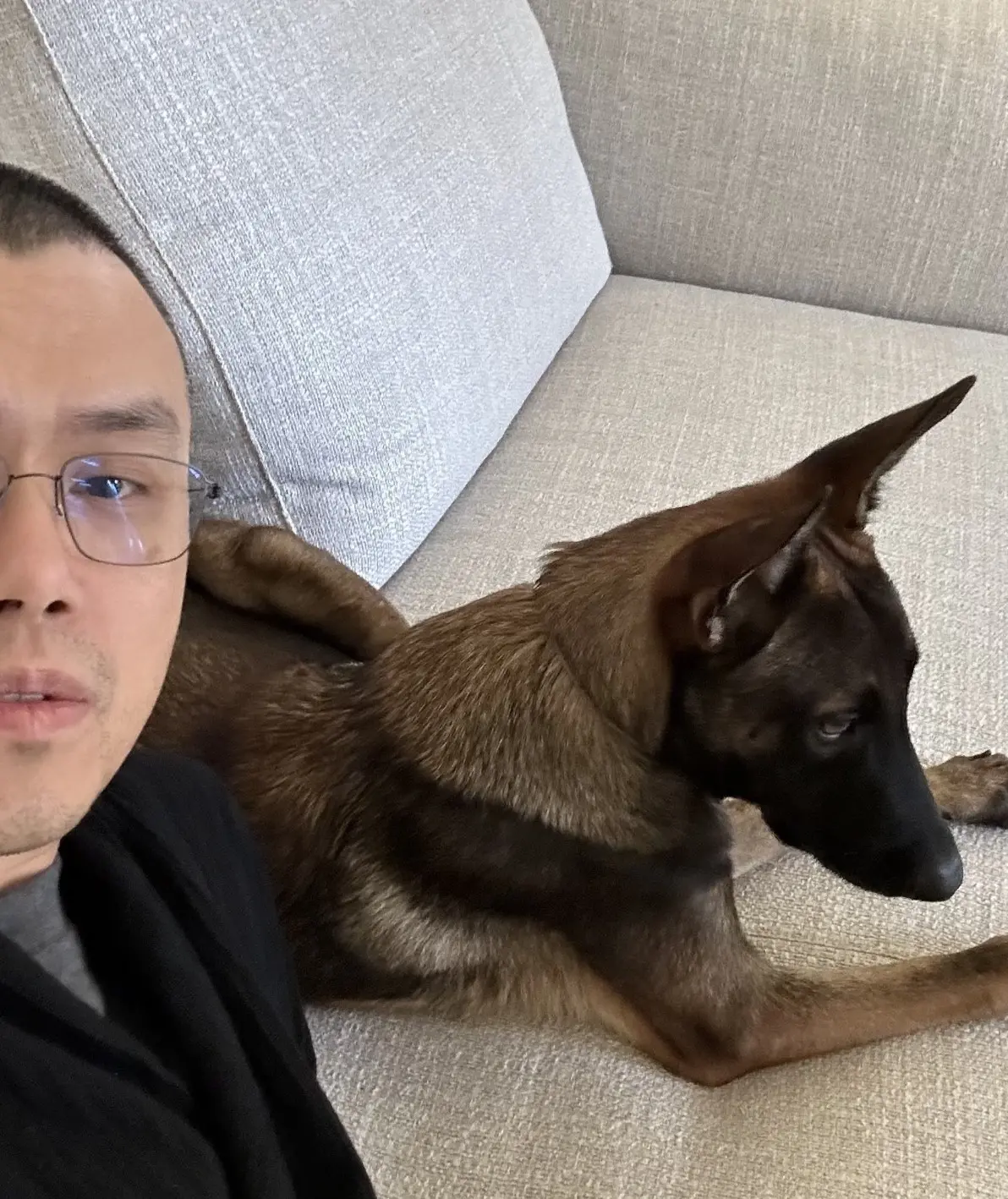 赵长鹏公布其宠物狗 Broccoli 的照片以及他们之间的故事