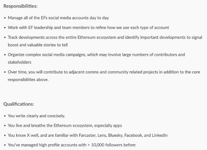 ​以太坊基金會誠徵社群經理人，ETH幣價不振能挽回社群信心嗎？