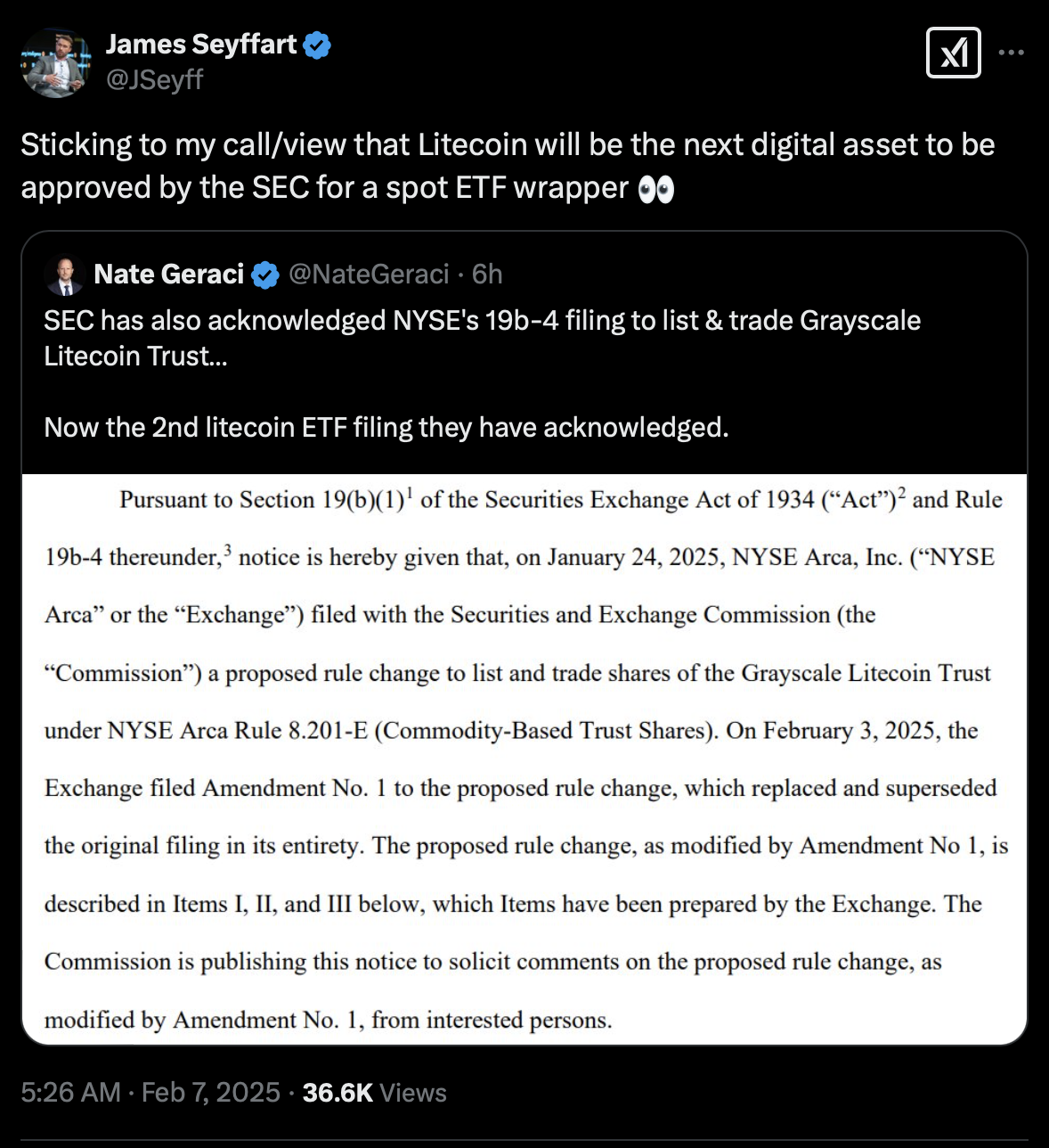 ​灰度萊特幣 ETF 即將通過？SEC 正式公開徵求意見，與 Solana 現貨 ETF 申請同步進行