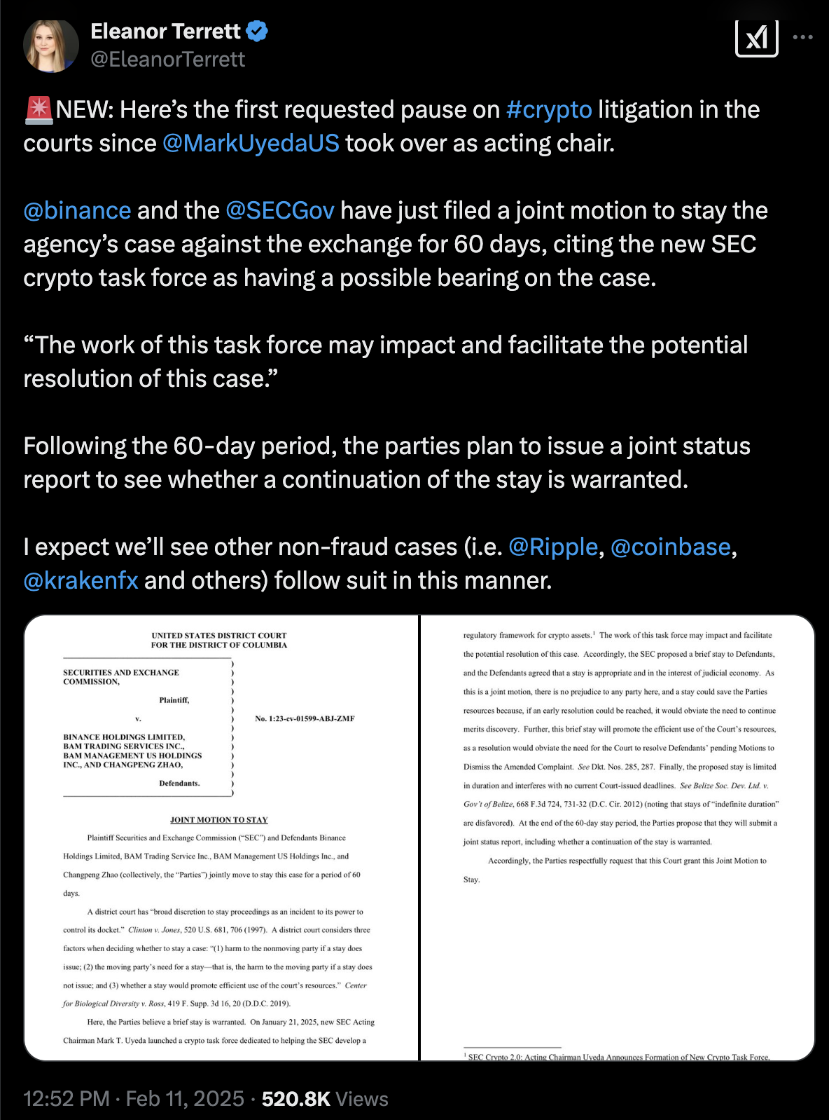 ​SEC 與幣安暫時停火！加密訴訟案延長 60 天，新成立監管小組成關鍵