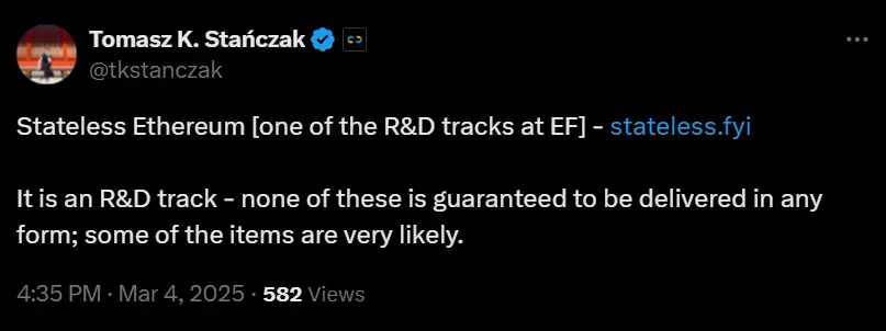 以太坊基金会执行总监分享 Stateless Ethereum 研究