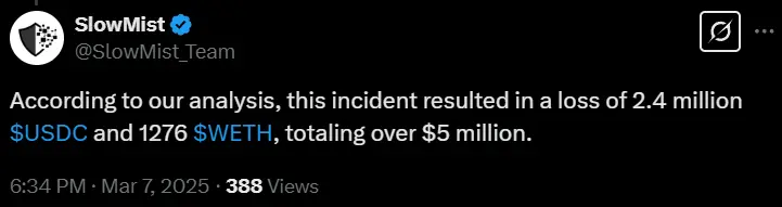 慢雾：1inch 旧版 Fusion 合约漏洞致损超 500 万美元