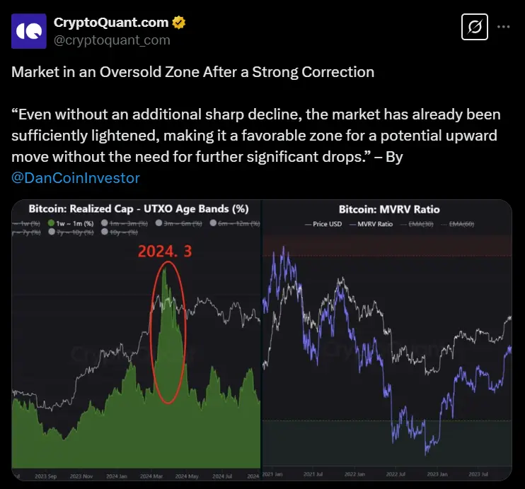 CryptoQuant 分析师：加密市场在大幅回调后进入超卖区间