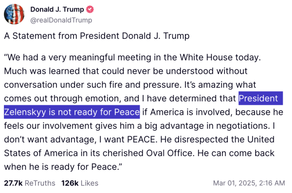 川普怒嗆澤連斯基「別拿三次世界大戰來賭」!白宮會面變調衝突恐危及美烏協議