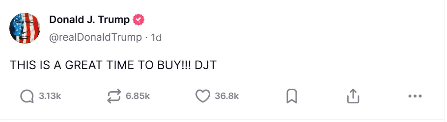 特朗普暂停关税前突发文，结尾 3 字母恐涉内幕交易