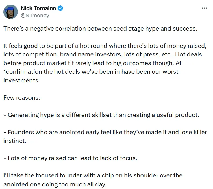 1confirmation 创始人：种子轮阶段热度与项目成功间存在负相关性