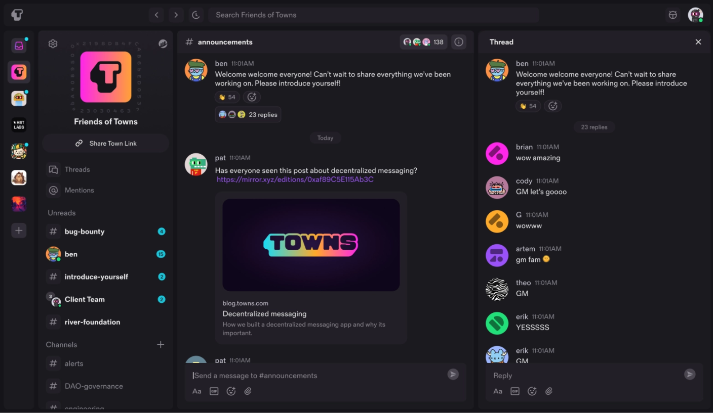 去中心化版 Discord？Towns 获 a16z 加码能否打破链上社交魔咒？