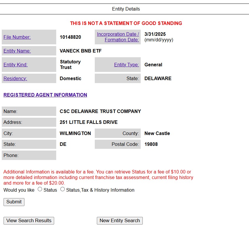 VanEck 於美國註冊首支 BNB ETF,加密投資選擇再添一檔