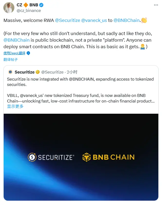 赵长鹏:BNB Chain 为公共区块链,任何人皆可部署智能合约