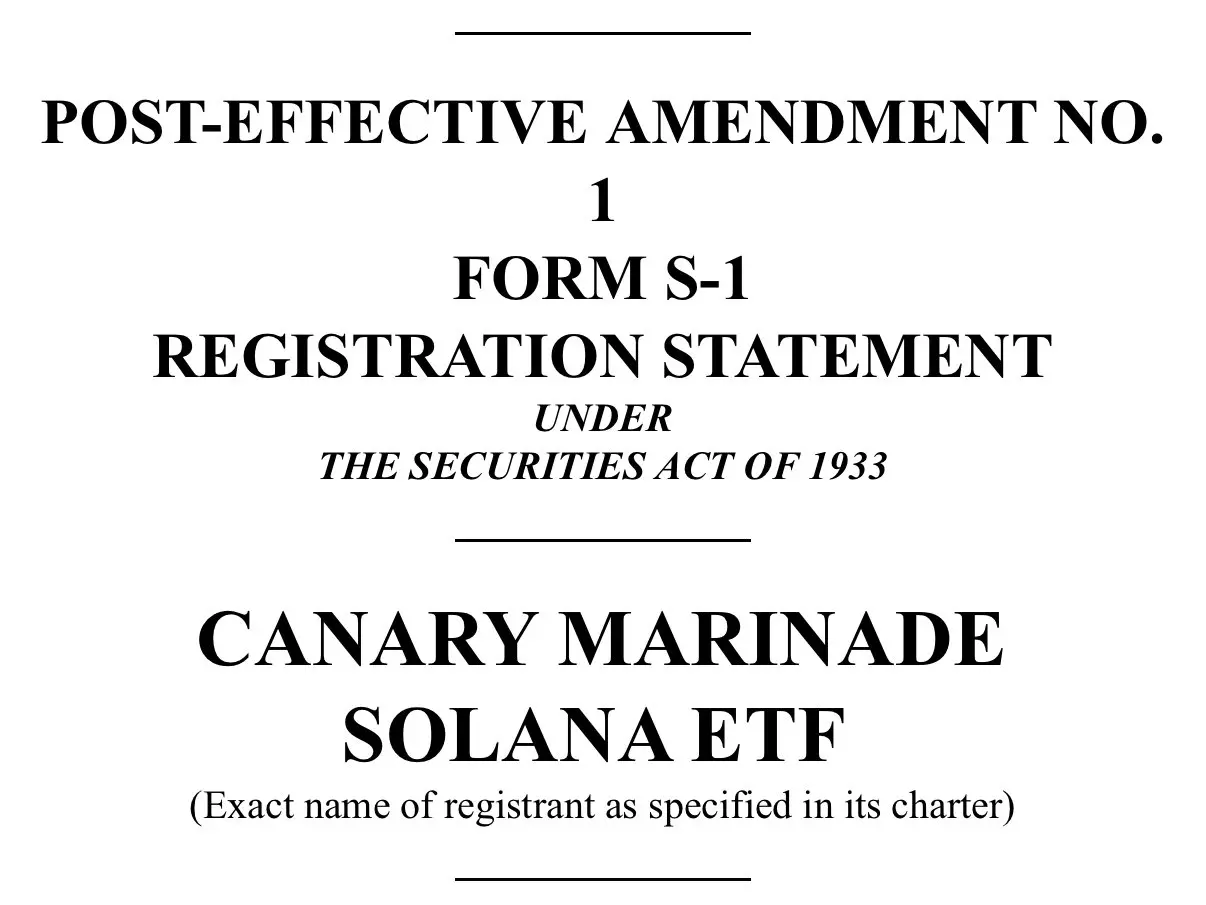 Canary Digital 更新 Solana ETF 申请文件，修改产品名称
