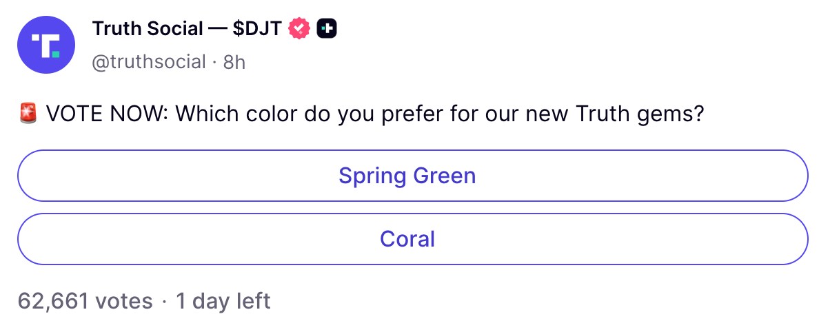 川普媒體 Truth Social 新串流平台「Patriot Package」公測開跑，寶石代幣即將上線 