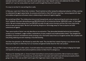 馬斯克 X 遭 Eliza Labs 提告：合作變勒索，拒付 60 萬鎂授權費就停權 