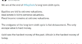 观点:BTC 现为“最硬货币”,或将彻底摧毁所有资产类别