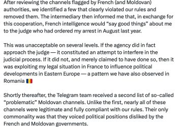 Telegram 創辦人 Pavel Durov 自爆法國曾施壓要求刪除摩爾多瓦帳號 