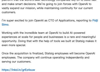 OpenAI 無懼 Meta 搶人！豪砸 11 億鎂買下產品開發新創 Statsig 