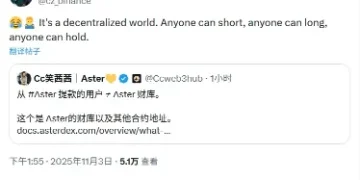 CZ 回应“鲸鱼 3 倍做空 ASTER ”：任何人都可以做空