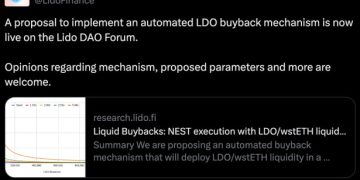 Lido DAO 效仿 Uniswap 提出回購提案，「反循環」設計更能提升 LDO 流動性 