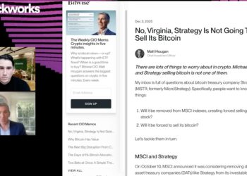 Bitwise 資訊長 Hougan:比特幣四年週期將結束、Strategy 不會為了債務出售比特幣