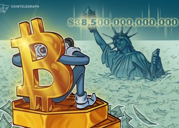 US National Debt Surges Past $38.5T on Bitcoin Genesis Block Day