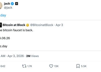 傑克多西預告「比特幣日」傳奇水龍頭將於 4 月 6 日重啟